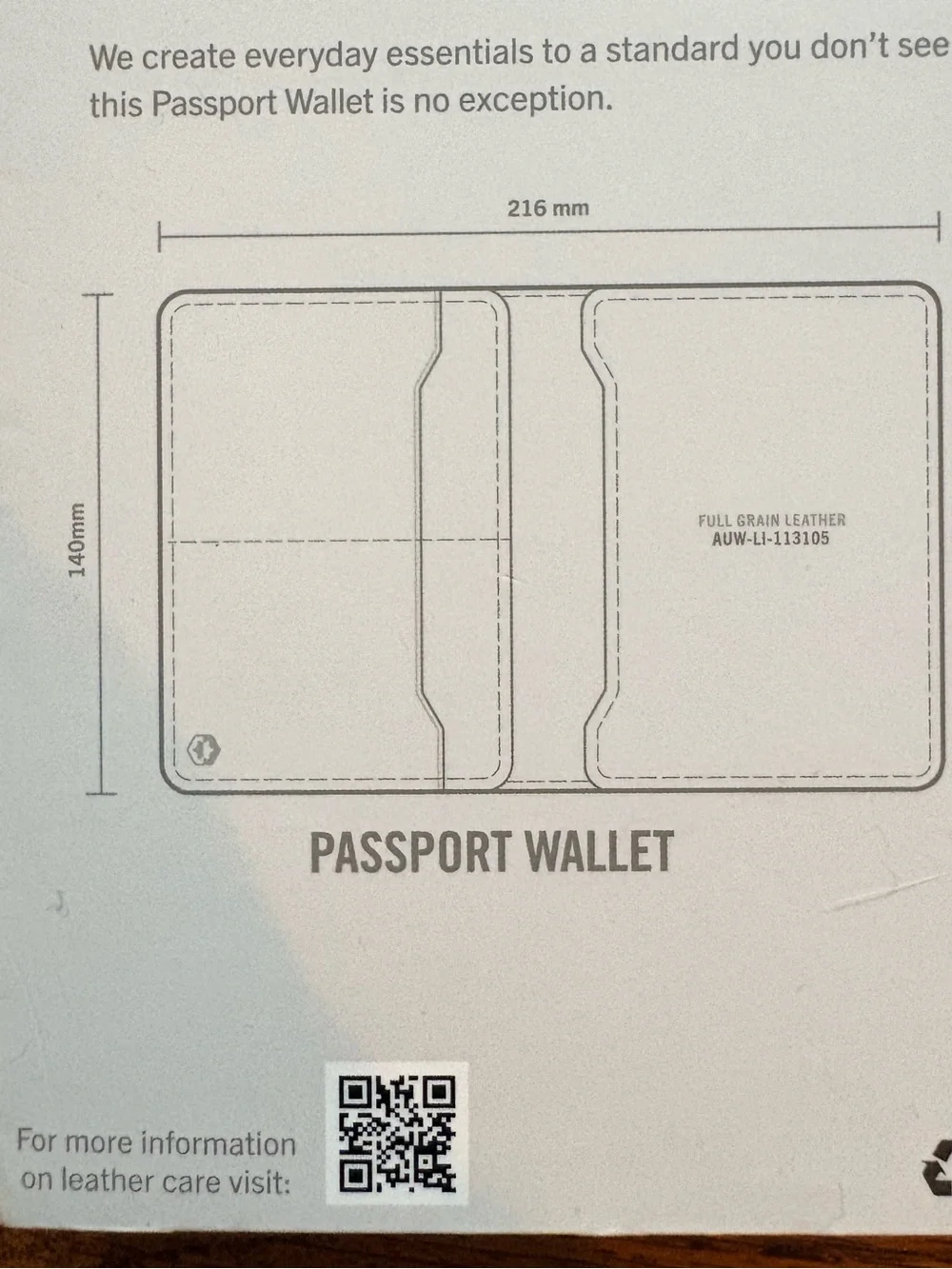 New in box Ridge Passport Wallet in Midnight Black Leather